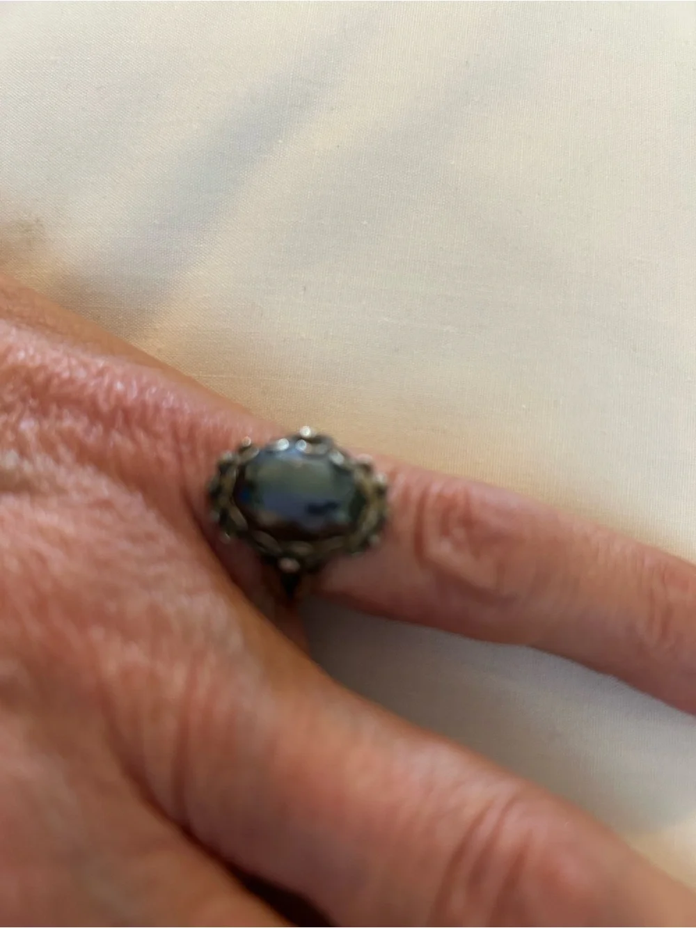 Black Stone sterling silver Cocktail Ring